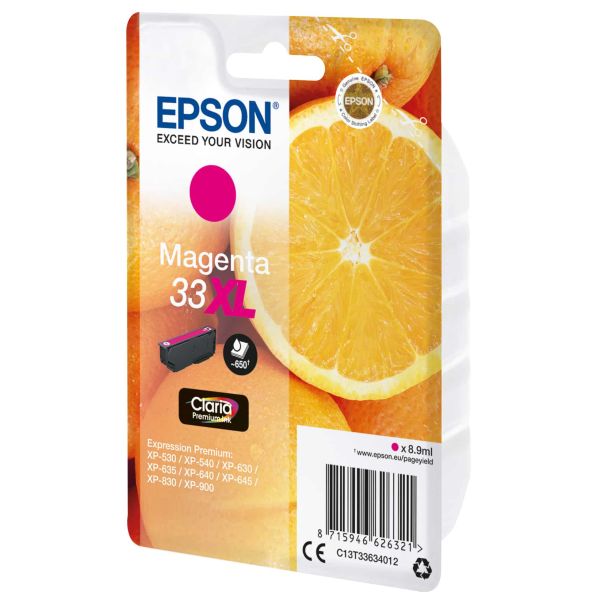 Epson Oranges Singlepack Magenta 33XL Claria Premium Ink (C13T33634022)