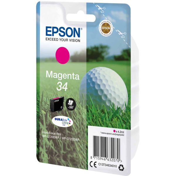 Epson Golf ball Singlepack Magenta 34 DURABrite Ultra Ink (C13T34634010)