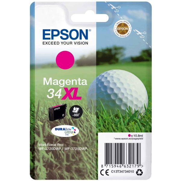 Epson Golf ball Singlepack Magenta 34XL DURABrite Ultra Ink (C13T34734010)