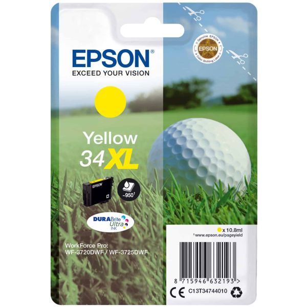 Epson Golf ball Singlepack Yellow 34XL DURABrite Ultra Ink (C13T34744020) Epson Golf ball Singlepack Yellow 34XL DURABrite Ultra Ink (C13T34744020)