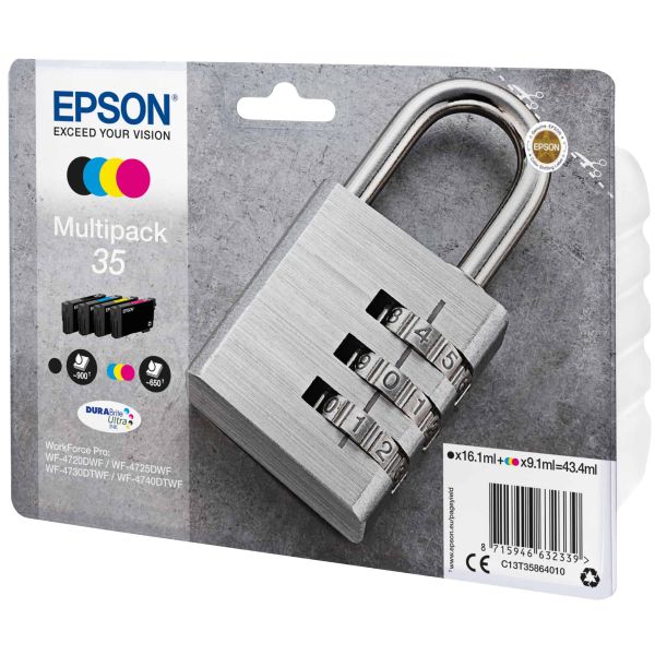 Epson Padlock Multipack 4-colours 35 DURABrite Ultra Ink (C13T35864020)