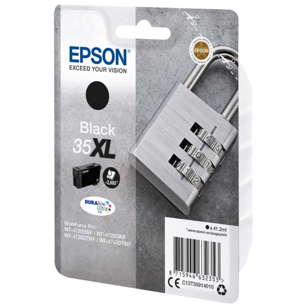 Epson Padlock Singlepack Black 35XL DURABrite Ultra Ink (C13T35914010)
