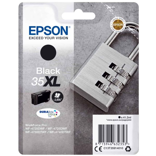 Epson Padlock Singlepack Black 35XL DURABrite Ultra Ink (C13T35914010)