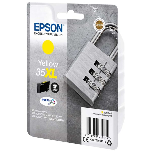 Epson Padlock Singlepack Yellow 35XL DURABrite Ultra Ink (C13T35944010)
