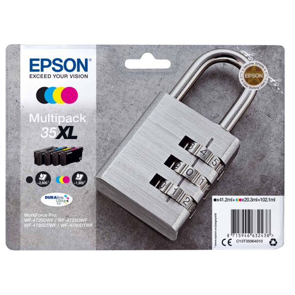 Epson Padlock Multipack 4-colours 35XL DURABrite Ultra Ink (C13T35964020) Epson Padlock Multipack 4-colours 35XL DURABrite Ultra Ink (C13T35964020)