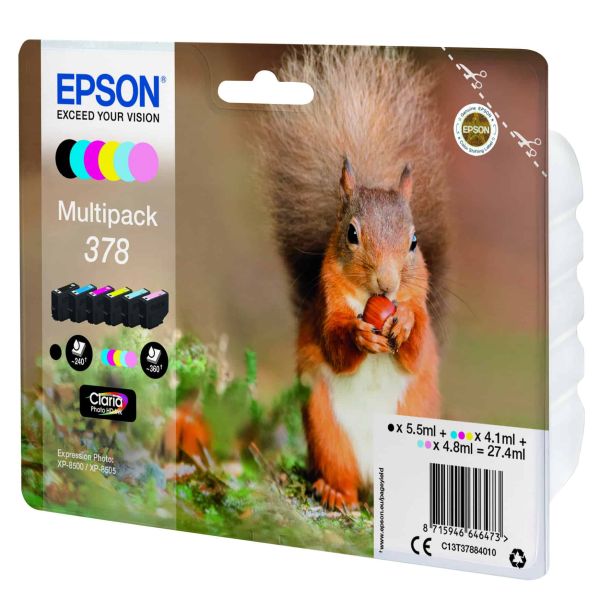 Epson Squirrel Multipack 6-colours 378 Claria Photo HD Ink (C13T37884020)