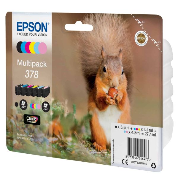 Epson Squirrel Multipack 6-colours 378 Claria Photo HD Ink (C13T37884020)