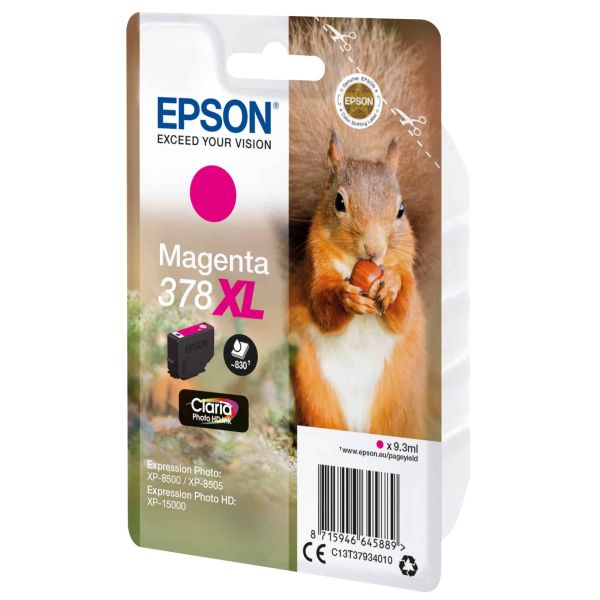 Epson Squirrel Singlepack Magenta 378XL Claria Photo HD Ink (C13T37934020)