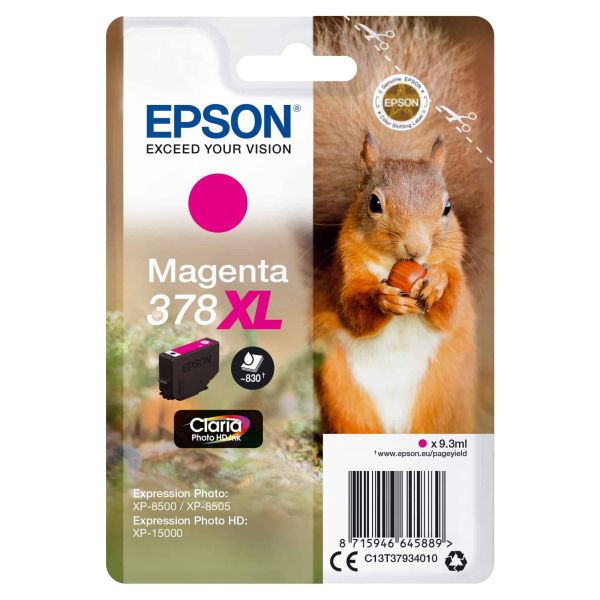 Epson Squirrel Singlepack Magenta 378XL Claria Photo HD Ink (C13T37934020) Epson Squirrel Singlepack Magenta 378XL Claria Photo HD Ink (C13T37934020)