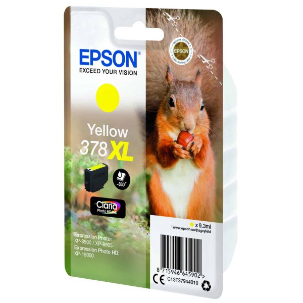 Epson Squirrel Singlepack Yellow 378XL Claria Photo HD Ink (C13T37944020)