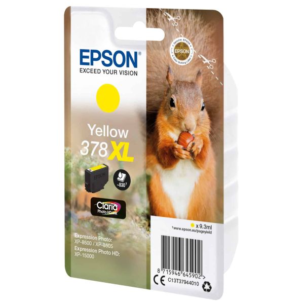 Epson Squirrel Singlepack Yellow 378XL Claria Photo HD Ink (C13T37944020)