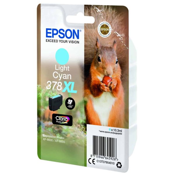 Epson Squirrel Singlepack Light Cyan 378XL Claria Photo HD Ink (C13T37954010)