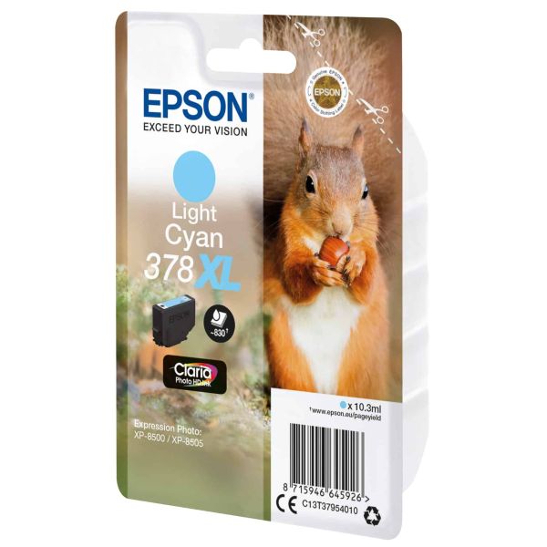Epson Squirrel Singlepack Light Cyan 378XL Claria Photo HD Ink (C13T37954010)