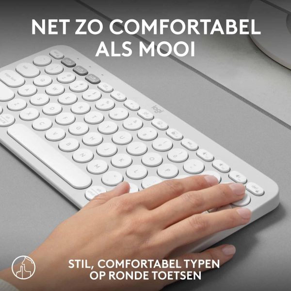 Logitech Pebble Keys 2 K380s toetsenbord RF-draadloos + Bluetooth QWERTY US International Wit (920-011852)