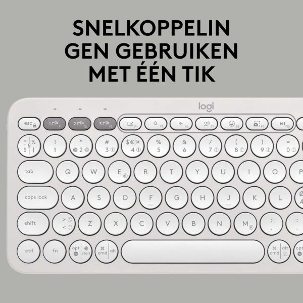Logitech Pebble Keys 2 K380s toetsenbord RF-draadloos + Bluetooth QWERTY US International Wit (920-011852)
