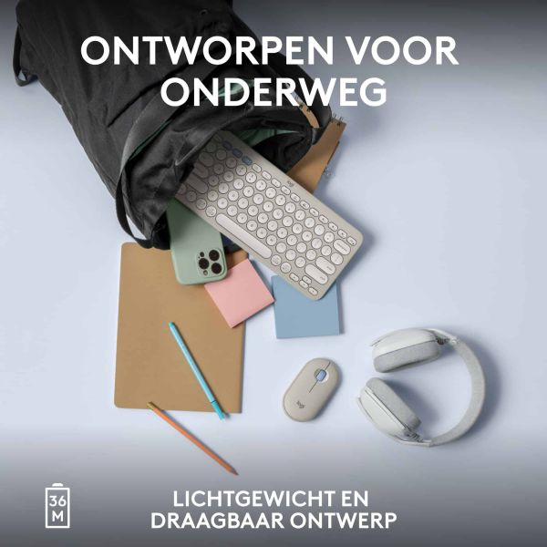 Logitech Pebble Keys 2 K380s toetsenbord RF-draadloos + Bluetooth QWERTY US International Wit (920-011852)