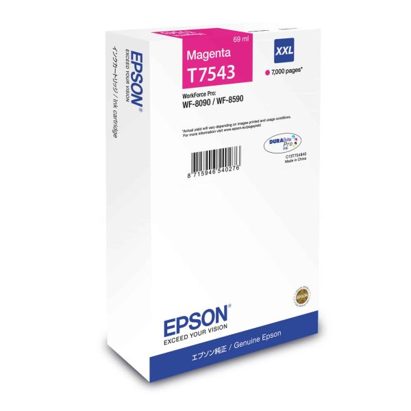 Epson WF-8090 / WF-8590 Ink Cartridge XXL Magenta (C13T754340) Epson WF-8090 / WF-8590 Ink Cartridge XXL Magenta (C13T754340)
