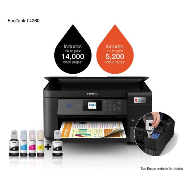 Epson EcoTank L4260 Inkjet A4 5760 x 1440 DPI 33 ppm Wifi (C11CJ63409)