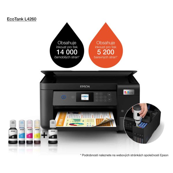 Epson EcoTank L4260 Inkjet A4 5760 x 1440 DPI 33 ppm Wifi (C11CJ63409)