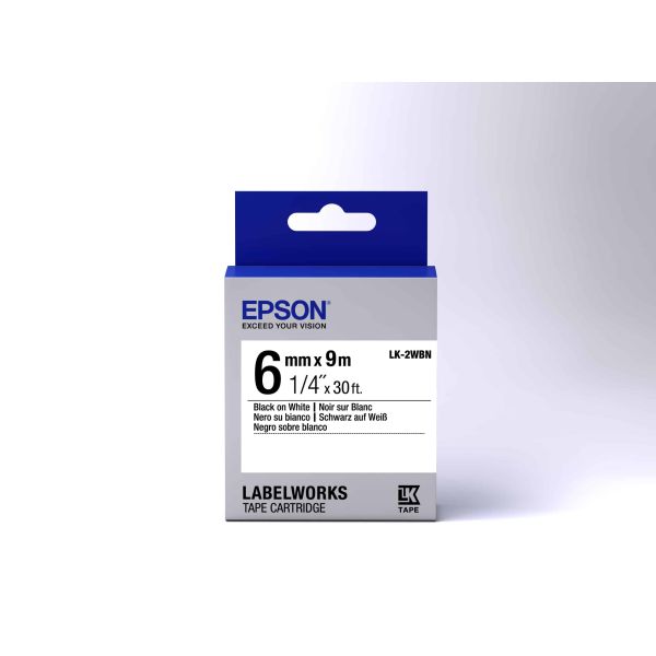 Epson Standard Tape - LK-2WBN Std Blk/Wht 6/9 (C53S652003)