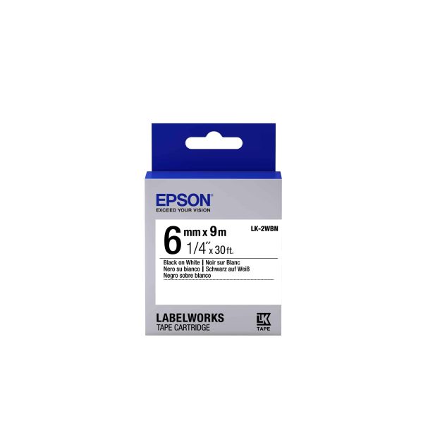 Epson Standard Tape - LK-2WBN Std Blk/Wht 6/9 (C53S652003) Epson Standard Tape - LK-2WBN Std Blk/Wht 6/9 (C53S652003)