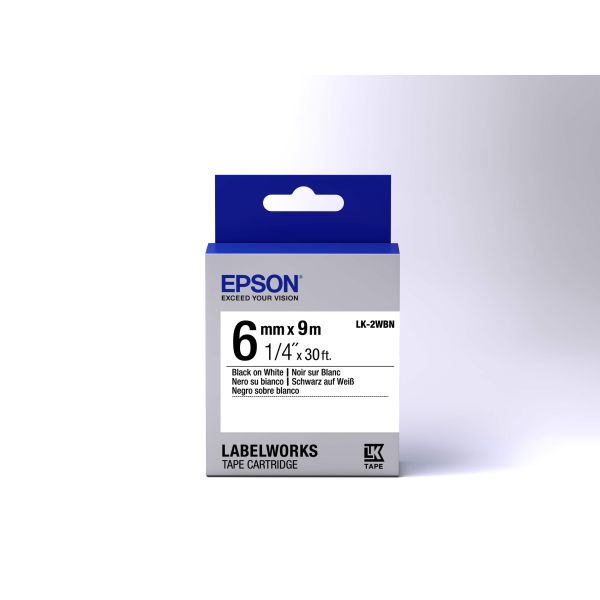 Epson Standard Tape - LK-2WBN Std Blk/Wht 6/9 (C53S652003)