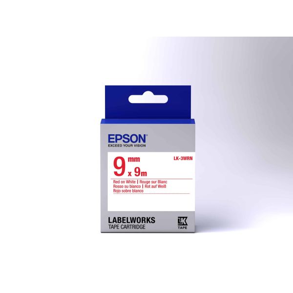 Epson Standard Tape- LK-3WRN Std Red/Wht 9/9 (C53S653008)