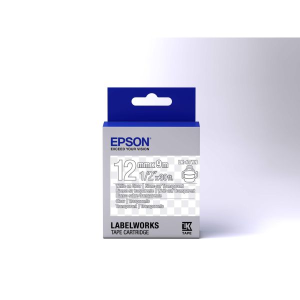 Epson Transparent Tape - LK-4TWN Clear White/Clear 12/9 (C53S654013)