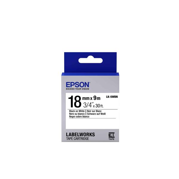 Epson Standard Tape- LK-5WBN Std Blk/Wht 18/9 (C53S655006) Epson Standard Tape- LK-5WBN Std Blk/Wht 18/9 (C53S655006)