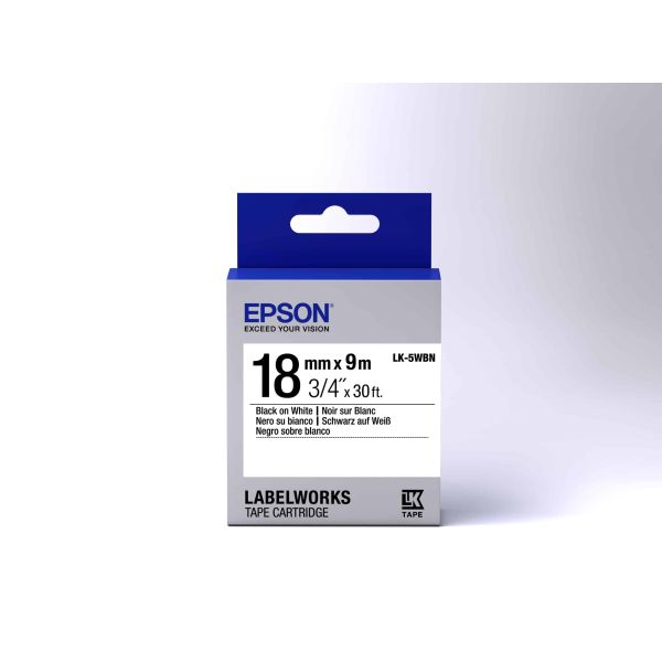 Epson Standard Tape- LK-5WBN Std Blk/Wht 18/9 (C53S655006)