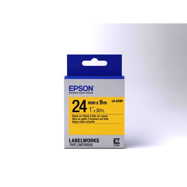 Epson Pastel Tape - LK-6YBP Pastel Blk/Yell 24/9 (C53S656005)