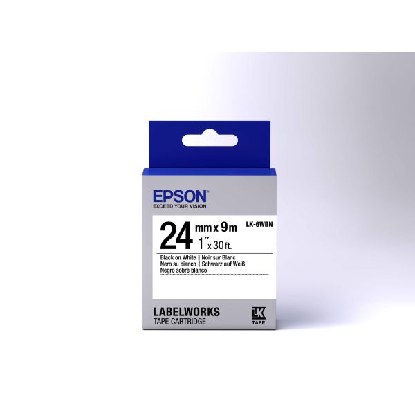Epson Standard Tape - LK-6WBN Std Blk/Wht 24/9 (C53S656006)