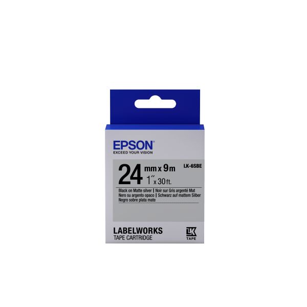 Epson Matte Tape - LK-6SBE Matte Blk/MattSiv 24/9 (C53S656009) Epson Matte Tape - LK-6SBE Matte Blk/MattSiv 24/9 (C53S656009)