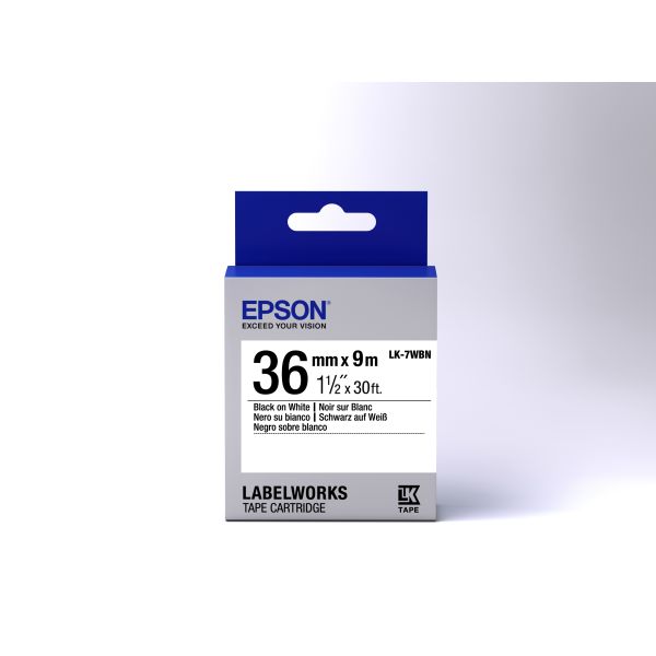 Epson Label Cartridge Standard LK-7WBN Black/White 36mm (9m) (C53S657006)
