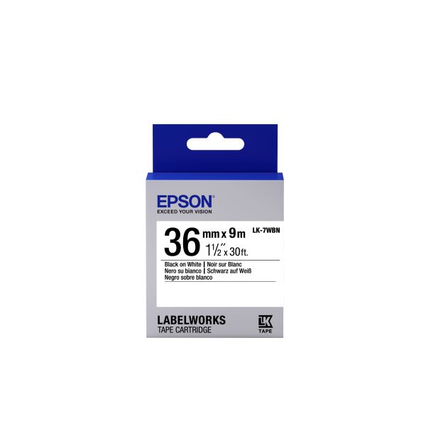 Epson Label Cartridge Standard LK-7WBN Black/White 36mm (9m) (C53S657006) Epson Label Cartridge Standard LK-7WBN Black/White 36mm (9m) (C53S657006)