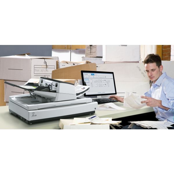 Fujitsu fi-7700S Flatbed-/ADF-scanner 600 x 600 DPI A3 Zwart, Wit (PA03740-B301)