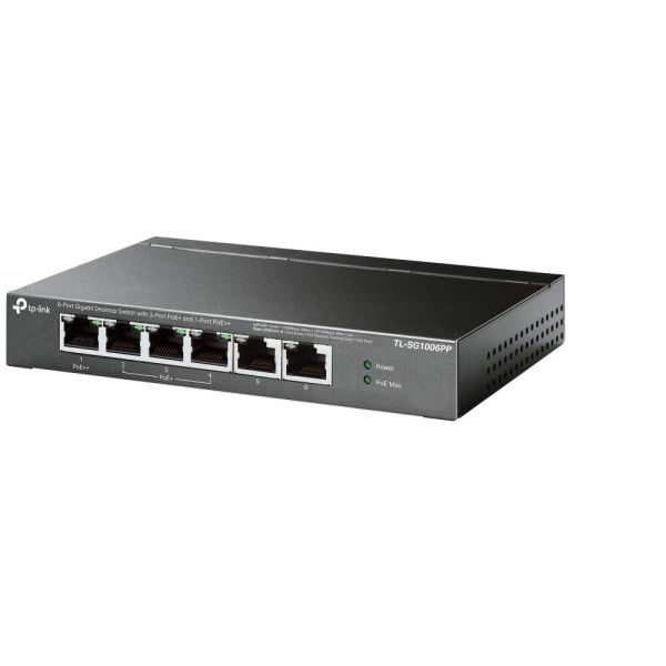 TP-Link TL-SG1006PP netwerk-switch Unmanaged Gigabit Ethernet (10/100/1000) Power over Ethernet (PoE) Grijs (TL-SG1006PP)