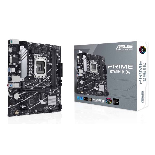 ASUS PRIME B760M-K D4 Intel B760 LGA 1700 micro ATX (90MB1DS0-M1EAY0)