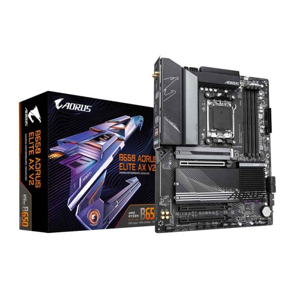 Gigabyte B650 AORUS ELITE AX V2 moederbord AMD B650 Socket AM5 ATX (B650 AORUS ELITE AX V2) Gigabyte B650 AORUS ELITE AX V2 moederbord AMD B650 Socket AM5 ATX (B650 AORUS ELITE AX V2)