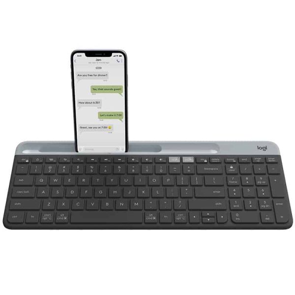 Logitech Slim Multi-Device Wireless Keyboard K580 toetsenbord RF-draadloos + Bluetooth Scandinavisch Grafiet (920-009274)