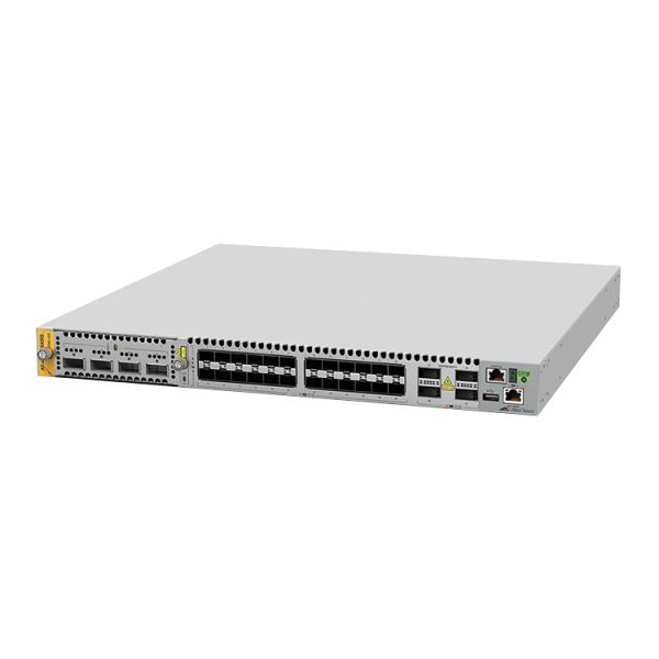 Allied Telesis Advanced Layer 3 Stackable Switch. 48x 1/10G SFP+ slot 4x 40/100G QSFP28 slot and 2x PSU bays. PSU must be ordere (AT-X950-52XSQ)