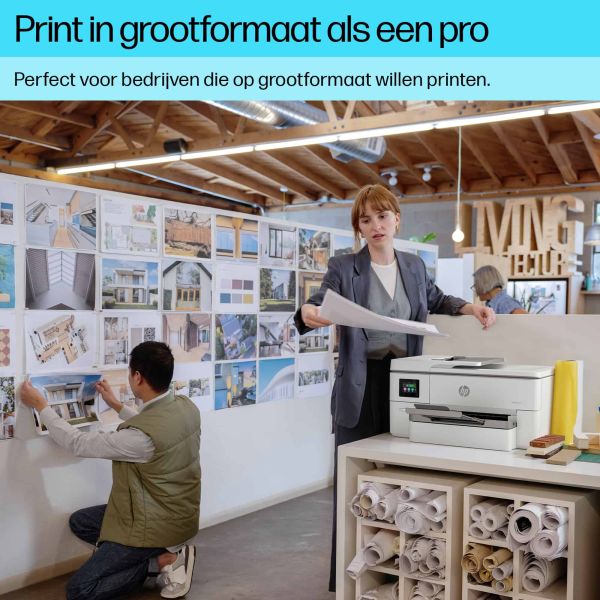 HP OfficeJet Pro HP 9720e Wide Format All-in-One printer, Kleur, Printer voor Kleine kantoren, Printen, kopiëren, scannen, HP+; geschikt voor HP Instant Ink; draadloos; dubbelzijdig printen; automatische documentinvoer; printen vanaf telefoon of tablet; s
