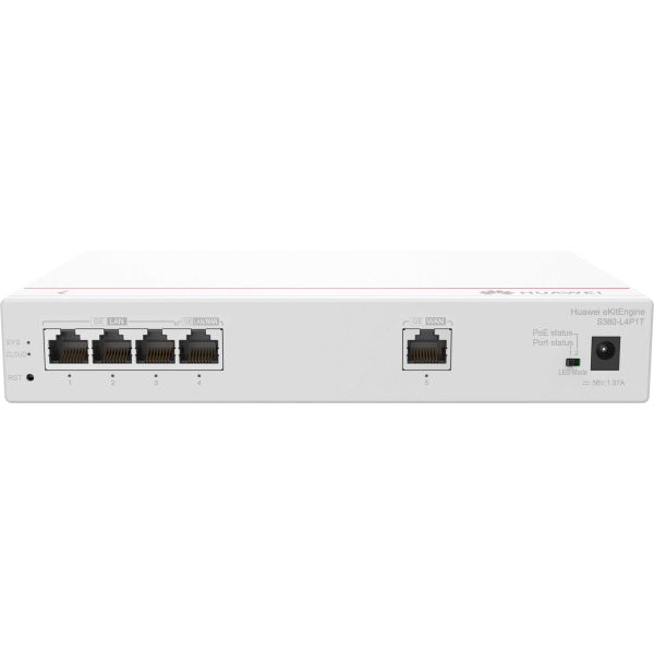 HUAWEI eKit S380 Series S380-L4P1T Managed Gigabit Ethernet (10/100/1000) Power over Ethernet (PoE) 1U Grijs (98012178)