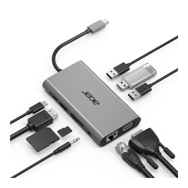 Acer HP.DSCAB.002 laptop dock & poortreplicator USB 3.2 Gen 1 (3.1 Gen 1) Type-C Zilver (GP.ACC11.00C) Acer HP.DSCAB.002 laptop dock & poortreplicator USB 3.2 Gen 1 (3.1 Gen 1) Type-C Zilver (GP.ACC11.00C)