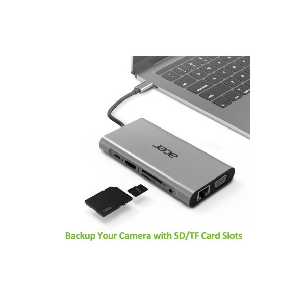 Acer HP.DSCAB.002 laptop dock & poortreplicator USB 3.2 Gen 1 (3.1 Gen 1) Type-C Zilver (GP.ACC11.00C)