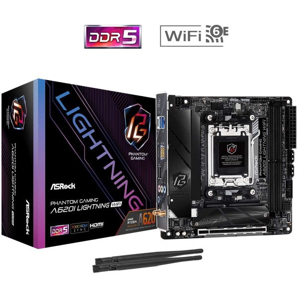 Asrock A620I Lightning WiFi AMD A620 Socket AM5 mini ITX (90-MXBMN0-A0UAYZ)