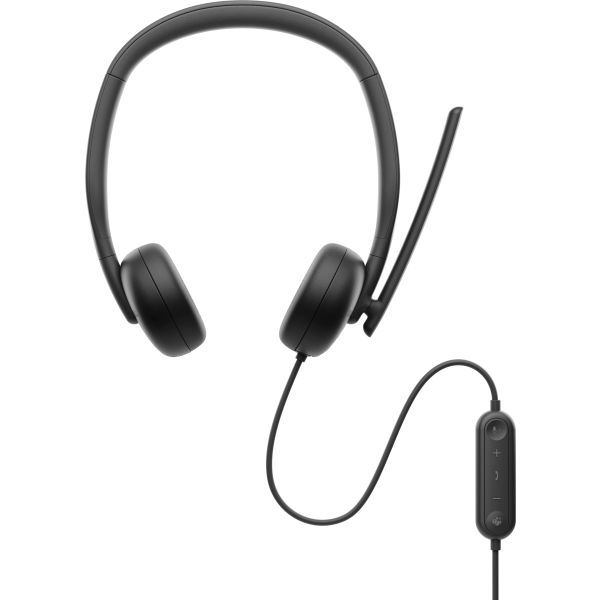 DELL WH3024 Headset Bedraad Hoofdband Oproepen/muziek USB Type-C Zwart (HE324-DWW)