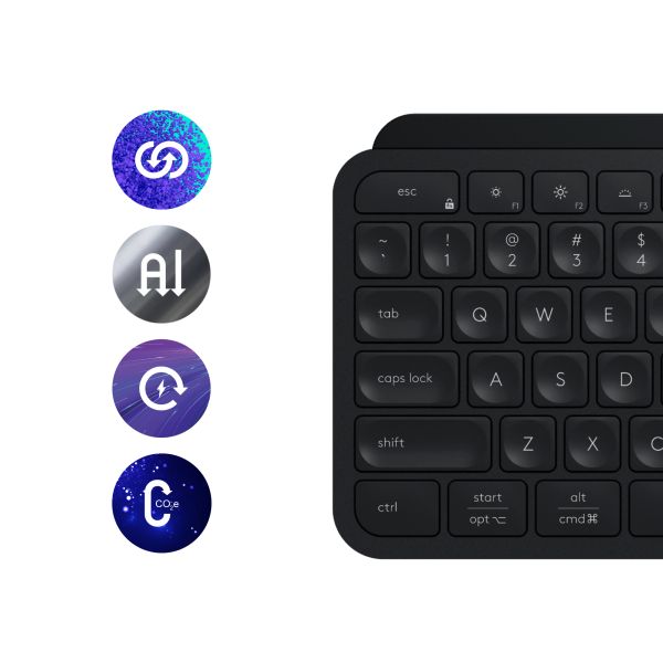 Logitech MX Keys S Combo toetsenbord Inclusief muis RF-draadloos + Bluetooth QWERTY US International Grafiet (920-011614)