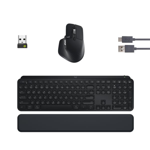 Logitech MX Keys S Combo toetsenbord Inclusief muis RF-draadloos + Bluetooth QWERTY US International Grafiet (920-011614)