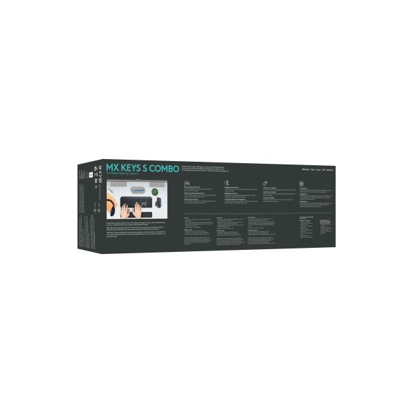 Logitech MX Keys S Combo toetsenbord Inclusief muis RF-draadloos + Bluetooth QWERTY US International Grafiet (920-011614)